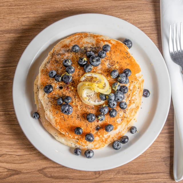 Blueberry Lemon Poppy Seed Pancake.